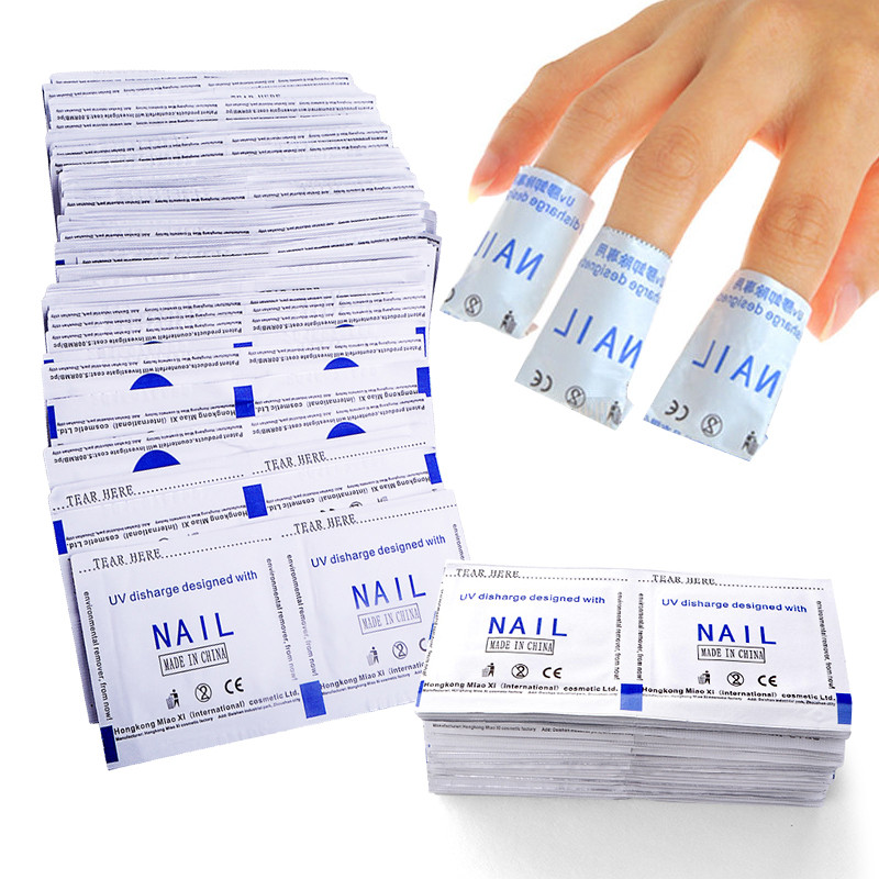 50Pcs Nail Gel Lacquer Polish Foil Remover Wraps With Acetone 