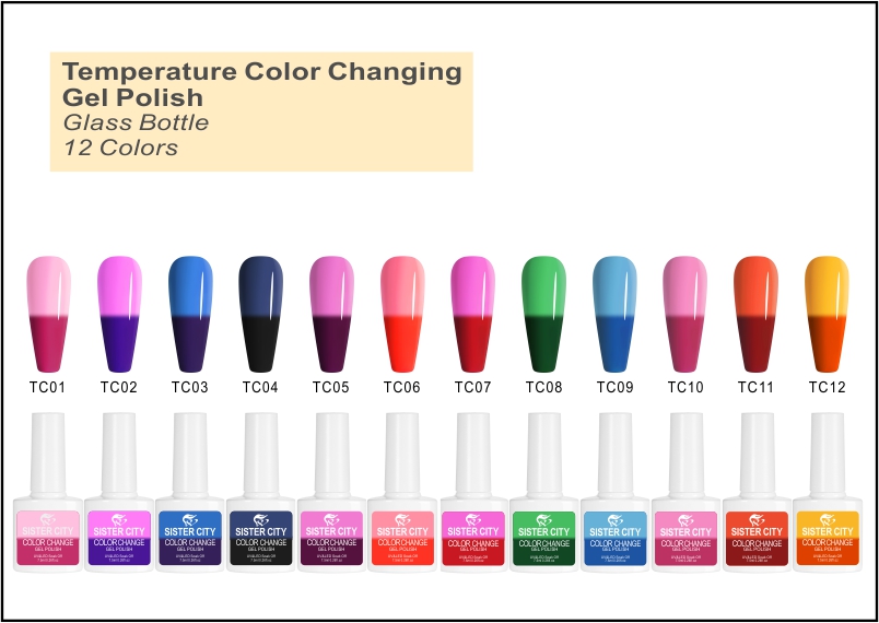 Temperature color changing gel polish