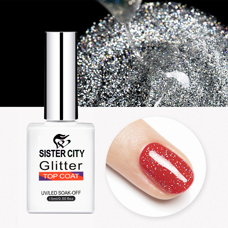 Glitter Top Coat Gel Polish