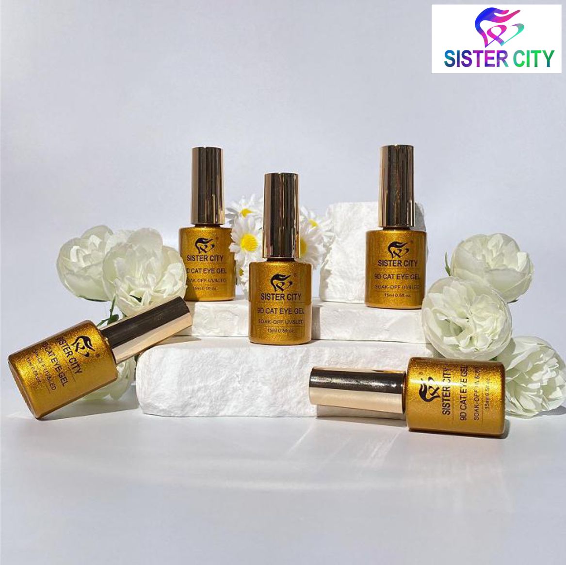 Cat eye gel in gold series