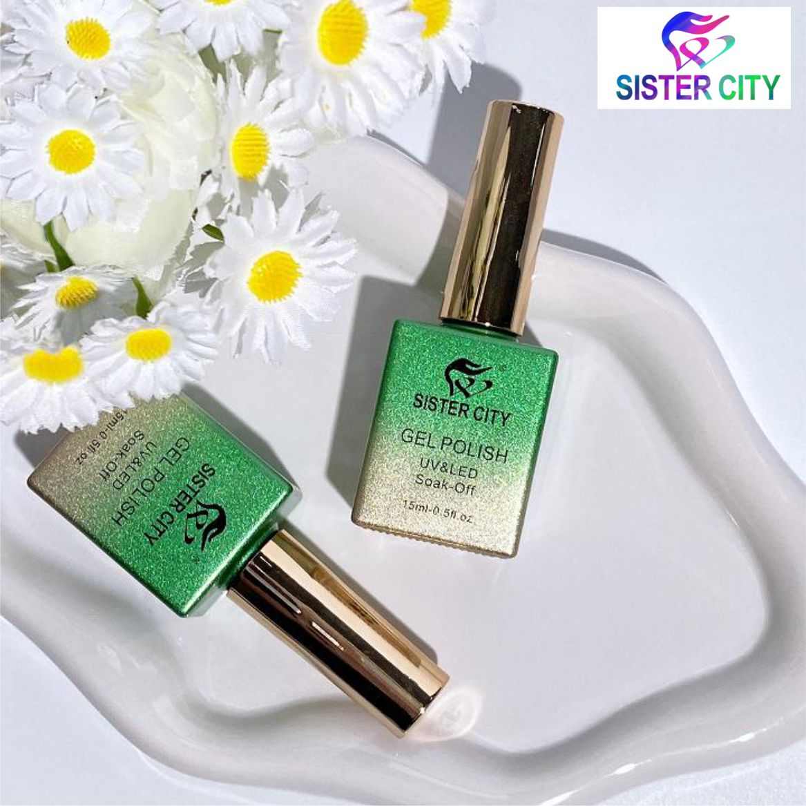 Cat eye gel in dark green series