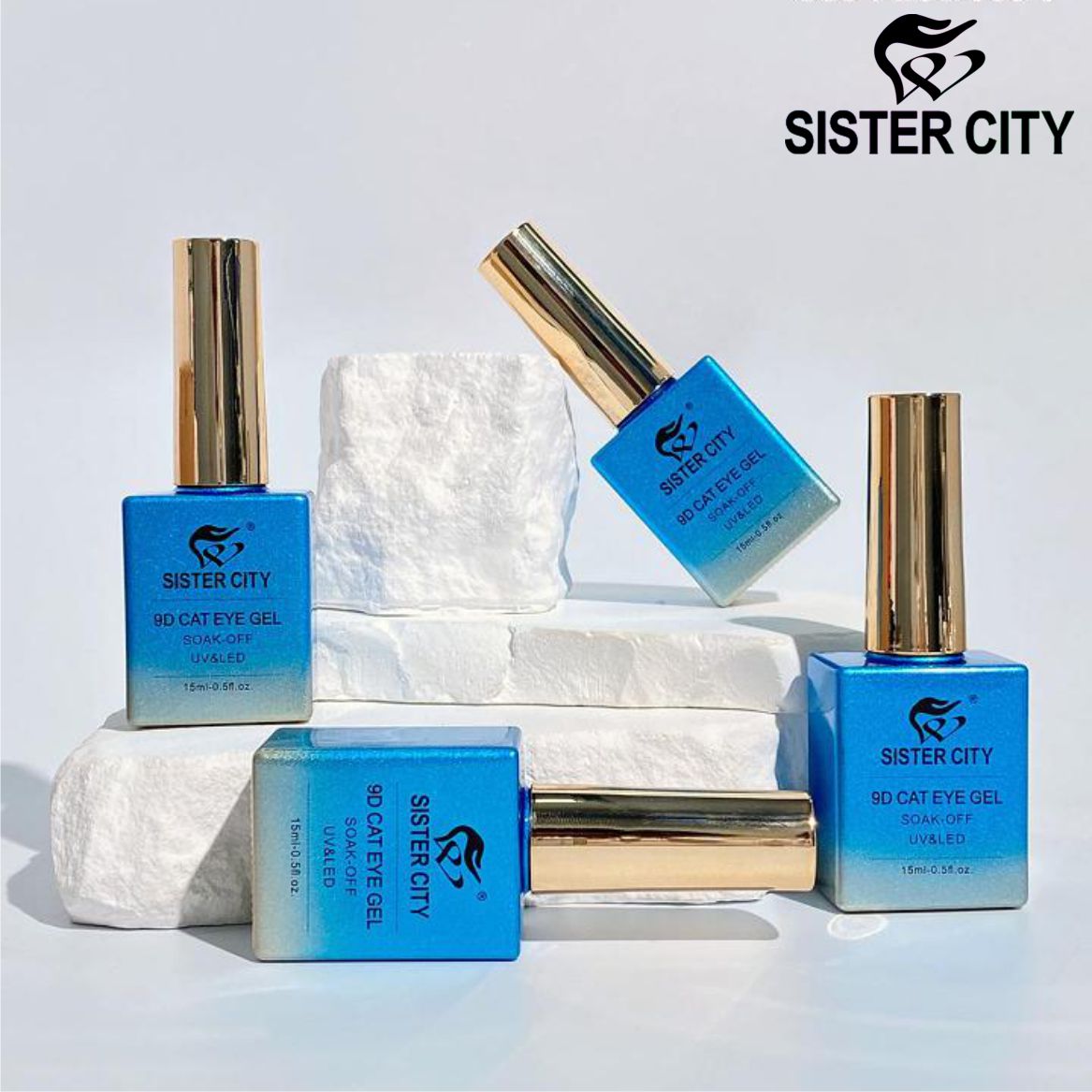 Cat eye gel in blue series